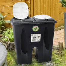 Load image into Gallery viewer, Kitchen 50L Duo Recycle Bin Recycling with Double Compartment