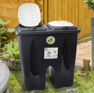 Kitchen 50L Duo Recycle Bin Recycling with Double Compartment