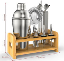 Load image into Gallery viewer, 15 Pieces Cocktail Shaker Set Premium Stainless Bartender Mixing Kit