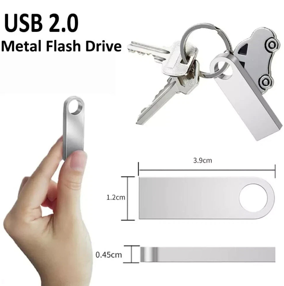 1TB / 2TB USB Metal Mini Memory Stick Flash Pen Key Thumb Drive