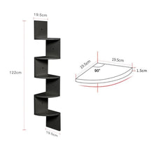 Load image into Gallery viewer, 5 Tier Floating Wall Corner Shelves