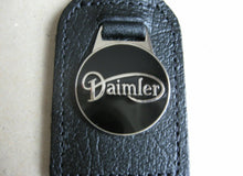 Load image into Gallery viewer, Keyring Daimler Black Leather Fob with Enamel Badge Key Ring
