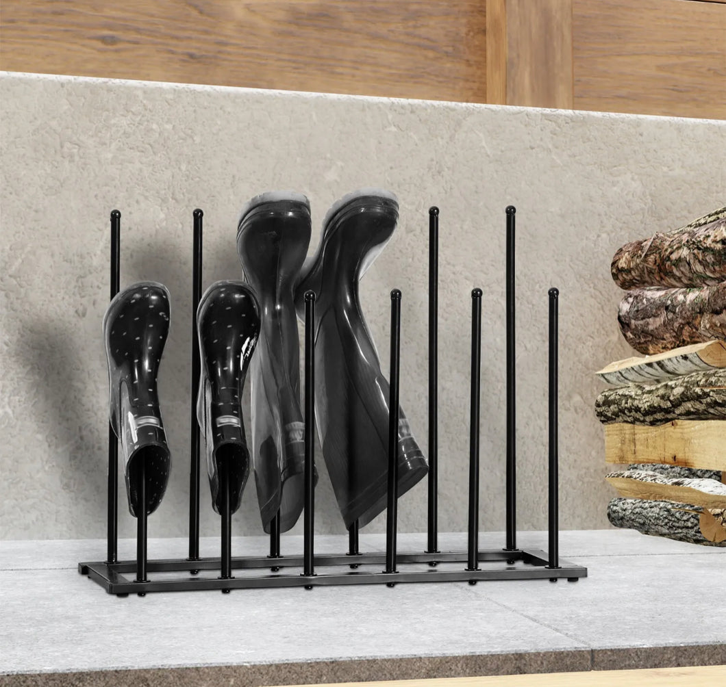 Steel Black Powder Coated Welly Boot Rack (Holds 6 Pairs of Wellies)