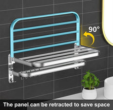 Load image into Gallery viewer, Double Towel Rail Wall  Mounted Bathroom Rack with Hooks