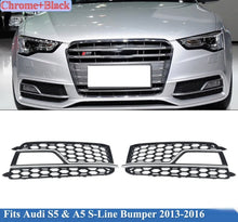 Load image into Gallery viewer, For 2013-2016 Audi A5 S-Line S5 Front Bumper Fog Light Covers Grilles