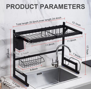 Over Sink Kitchen Shelf Organiser Dish Drainer Drying Rack