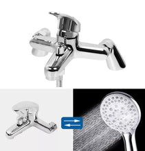 Load image into Gallery viewer, Bathroom Chrome Sink Bath Tap Shower Mixer with Hand Held Shower