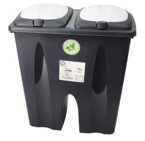 Kitchen 50L Duo Recycle Bin Recycling with Double Compartment