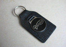 Load image into Gallery viewer, Keyring Daimler Black Leather Fob with Enamel Badge Key Ring