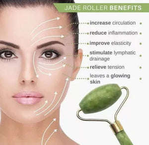 Jade Face Massage Roller Beauty Tool Facial Eye Neck Body Anti Ageing Therapy