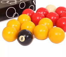 Load image into Gallery viewer, Pool Ball Set 16Pcs Spots And Stripes or Yellow and Reds 2” Full Size