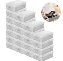 Load image into Gallery viewer, 22 x Clear Plastic Shoe Storage Boxes Stackable Foldable