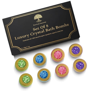 8 x Luxury Bath Bombs Giftbox 100% Natural Organic Vegan