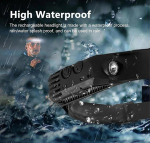 2 Pack LED Head Torch Rechargeable Waterproof Headlamps