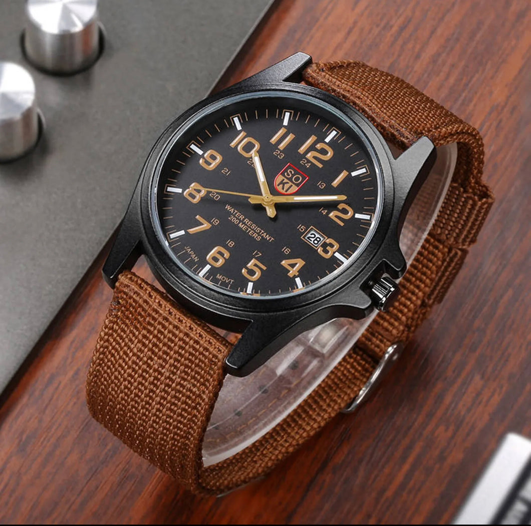 Men’s Military Date Quartz Analog Army Wrist Watch