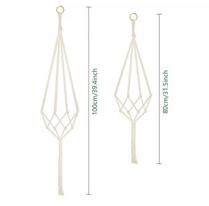 4 x Macrame Plant Hangers Hanging Pot Holders with Hooks