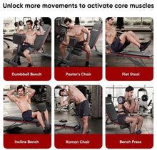 Load image into Gallery viewer, Foldable Adjustable Weight Exercise Bench Home Gym