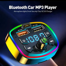 Load image into Gallery viewer, Car Handsfree Bluetooth Kit, FM Transmitter, MP3 Player, USB &amp; Type C Charger