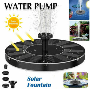 Solar Powered Fountain Water Pump Floating Birdbath