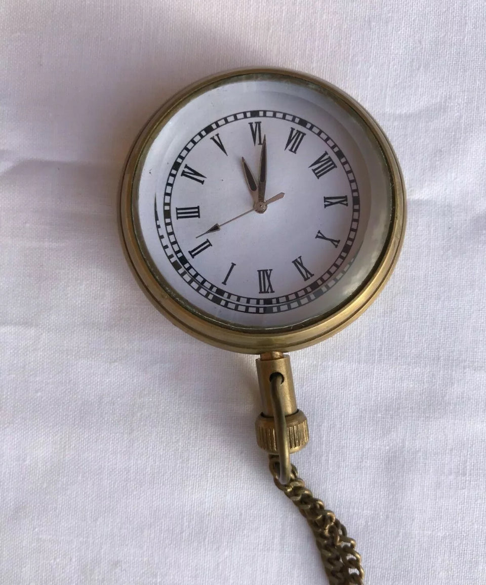 Antique Style Analog Pocket Watch in Velvet Box NEW