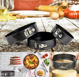 Set of 5 Round Cake Tins Baking Set Non-Stick