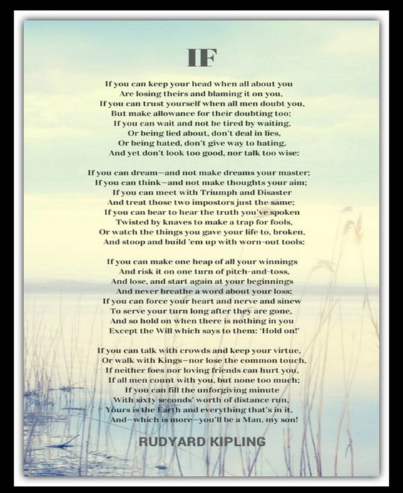 If By Rudyard Kipling Poem Metal Wall Plaque Sign