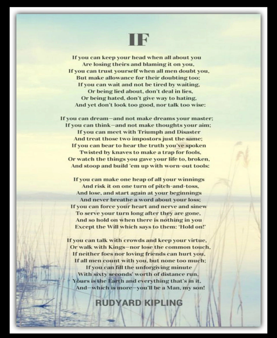 If By Rudyard Kipling Poem Metal Wall Plaque Sign