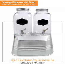 Load image into Gallery viewer, 2 x 4 Litre Glass Beverage Drinks Dispenser Jug Jar