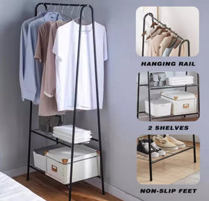 Metal Clothes Garment Rail & Storage Shelves