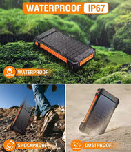 Load image into Gallery viewer, Portable Solar Power Bank Battery Charger 2USB LED Torch