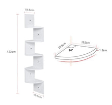 Load image into Gallery viewer, 5 Tier Floating Wall Corner Shelves
