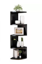 Load image into Gallery viewer, 5 Tier Floating Wall Corner Shelves Black or White