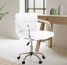 Load image into Gallery viewer, PU Leather Computer Office Desk Chair Chrome Legs Lift Swivel