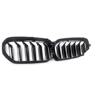 GLOSS BLACK DOUBLE SLAT KIDNEY GRILL GRILLE FOR 2020-23 BMW 5 SERIES G30 G31 LCI