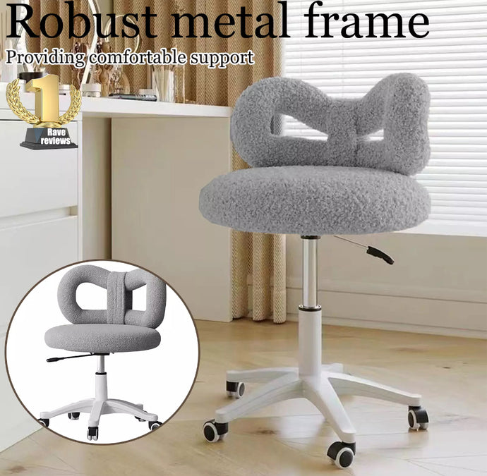 Rolling Stool with Low Back Salon Vanity Swivel Chair