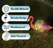 Load image into Gallery viewer, Solar Powered Flamingo Spiral Light Outdoor Garden