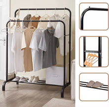 Load image into Gallery viewer, Metal Double Clothes Rail with Shelf