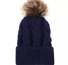 Load image into Gallery viewer, Winter Bobble Pom Pom Beanie Hat Ski Cable Knitted Hat