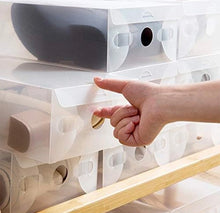 Load image into Gallery viewer, 22 x Clear Plastic Shoe Storage Boxes Stackable Foldable