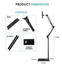 Load image into Gallery viewer, Universal 360° Adjustable Floor Stand Holder for Tablet/iPad/Phone 4-12.5”