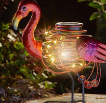 Load image into Gallery viewer, Solar Powered Flamingo Spiral Light Outdoor Garden