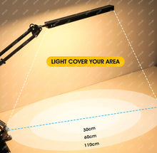 Load image into Gallery viewer, LED Desk Lamp Eye-Caring Adjustable Swing Arm Light with Clamp