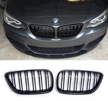Load image into Gallery viewer, 2 x Black Gloss Kidney Grills Grilles For BMW 2 Series Coupe F22 F23 2014-2018