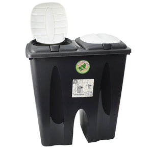 Kitchen 50L Duo Recycle Bin Recycling with Double Compartment