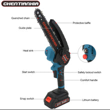 Load image into Gallery viewer, 8 inch Cordless Mini Chainsaw 8” with 2 Batteries