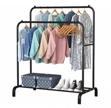 Load image into Gallery viewer, Metal Double Clothes Rail with Shelf