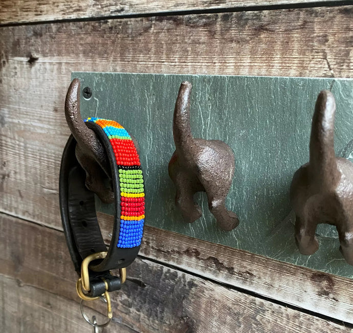 Dog Tail Wall Hooks in Cast Iron & Slate