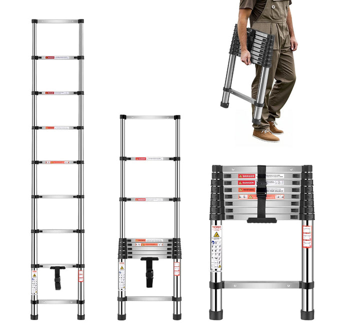 2.5m/8.5FT Telescopic Ladder Extendable  Ladders