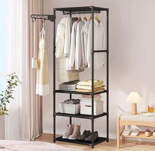Load image into Gallery viewer, Slimline Clothes Rail Rack Stand Storage Shelves