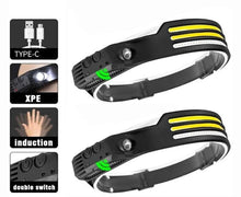 Load image into Gallery viewer, 2 Pack LED Head Torch Rechargeable Waterproof Headlamps